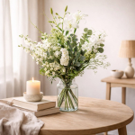 White Nature - Zijden boeket - Zijden bloemen boeket - Boeket - Wit - White - Groot Zijden boeket - L